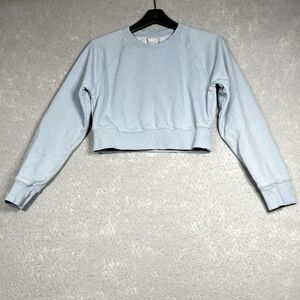 Aritzia TNA Sweatshirt Womens Size Small Blue Sweat Fleece Cropped Cozy